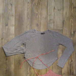 Brandy melville long sleave grey crop top